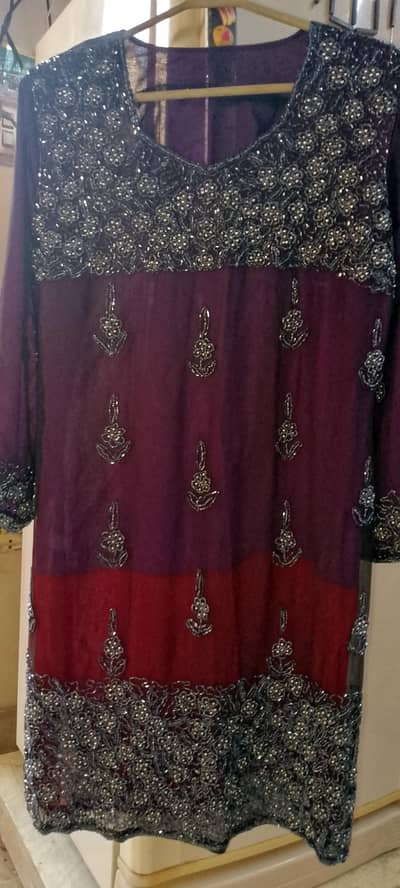 women shirt trower with embroidery work design