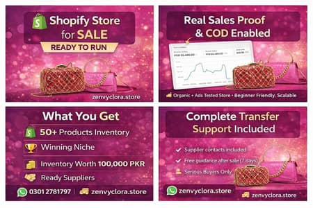 E commerce Shopify store for sale with inventory