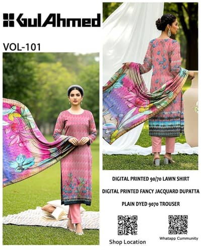 3 Piece Lawn Suit for Sale 