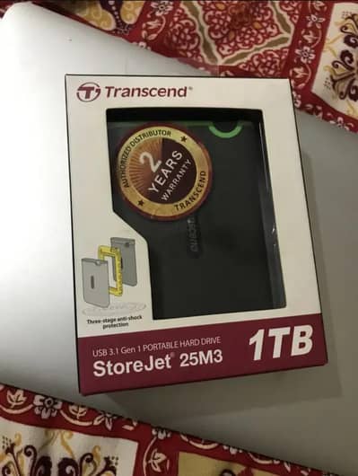 Transcend StoreJet 1TB USB 3.0 Portable Hard Drive - Black