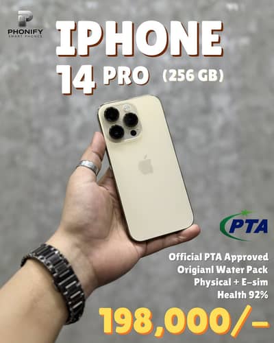 Iphone 14 pro 256gb PTA Approved Physical + eSIM