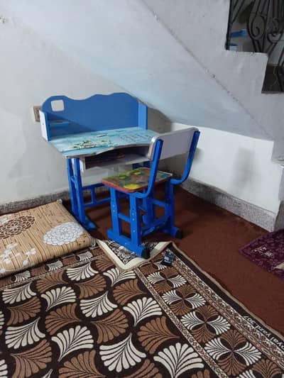 Kids Study Table & Chair Set – Strong & Colorful (Good Condition)