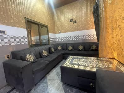 L shape7 seater sofa set with dining table and stool