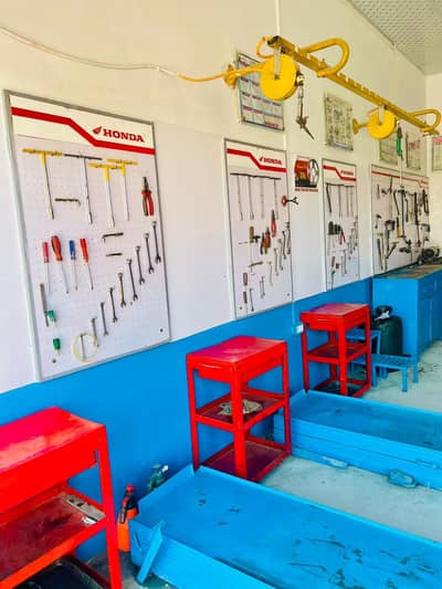 Motor Bike Workshop Setup