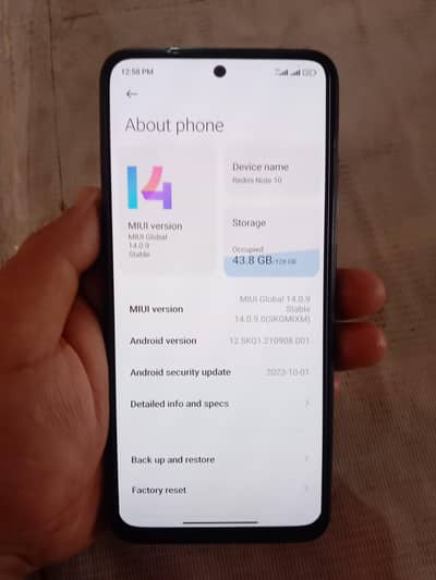 Redmi note 10  4+2/128 5000mah with box good condition