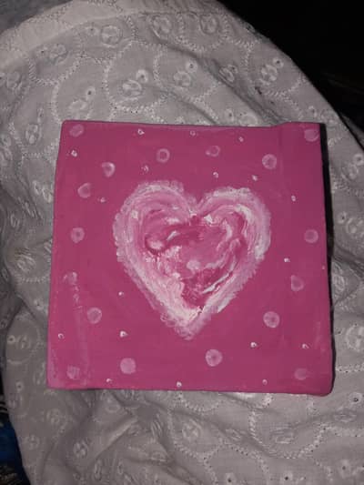 pink heart  painting