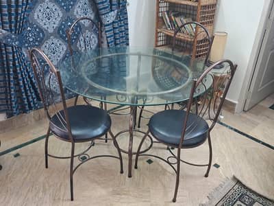4 person steel dining set