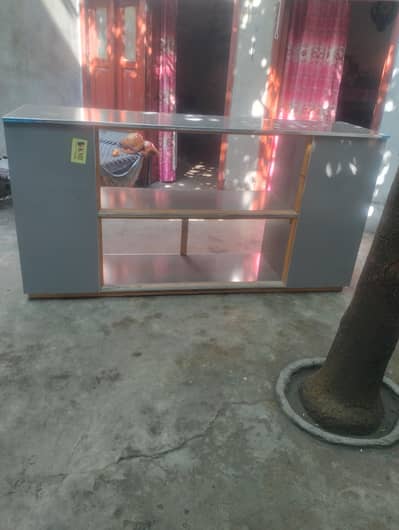 “Wooden Counter Table with Shelves for Sale”