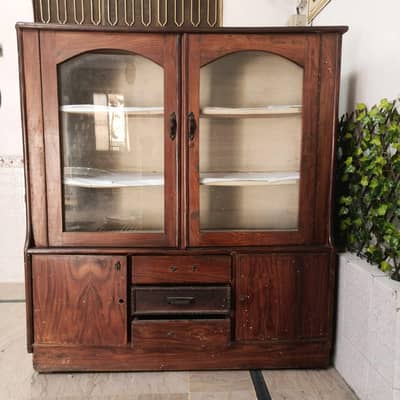 Wood Showcase (Bartan Almari) neat & clean