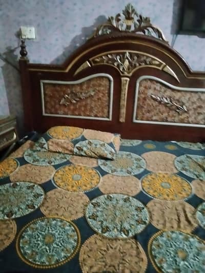 BED with Mattress and Side Table &  Dressing