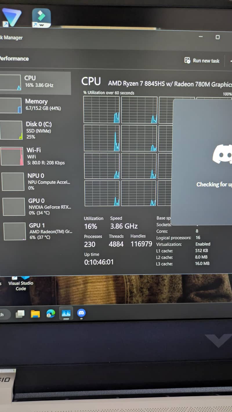 HP Victus 15 Ryzen 7 8845HS Rtx 4060 16gb ram 1tb Nvm M. 2 10/10 ...