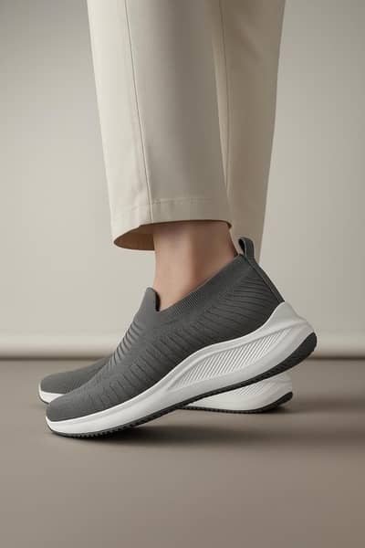 Men's Grey slip-on walking sneakers