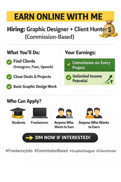  Hiring: Client Hunter / Graphic Designer