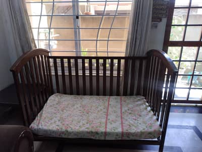 3 in 1 Original Imported Wooden Crib with mattress