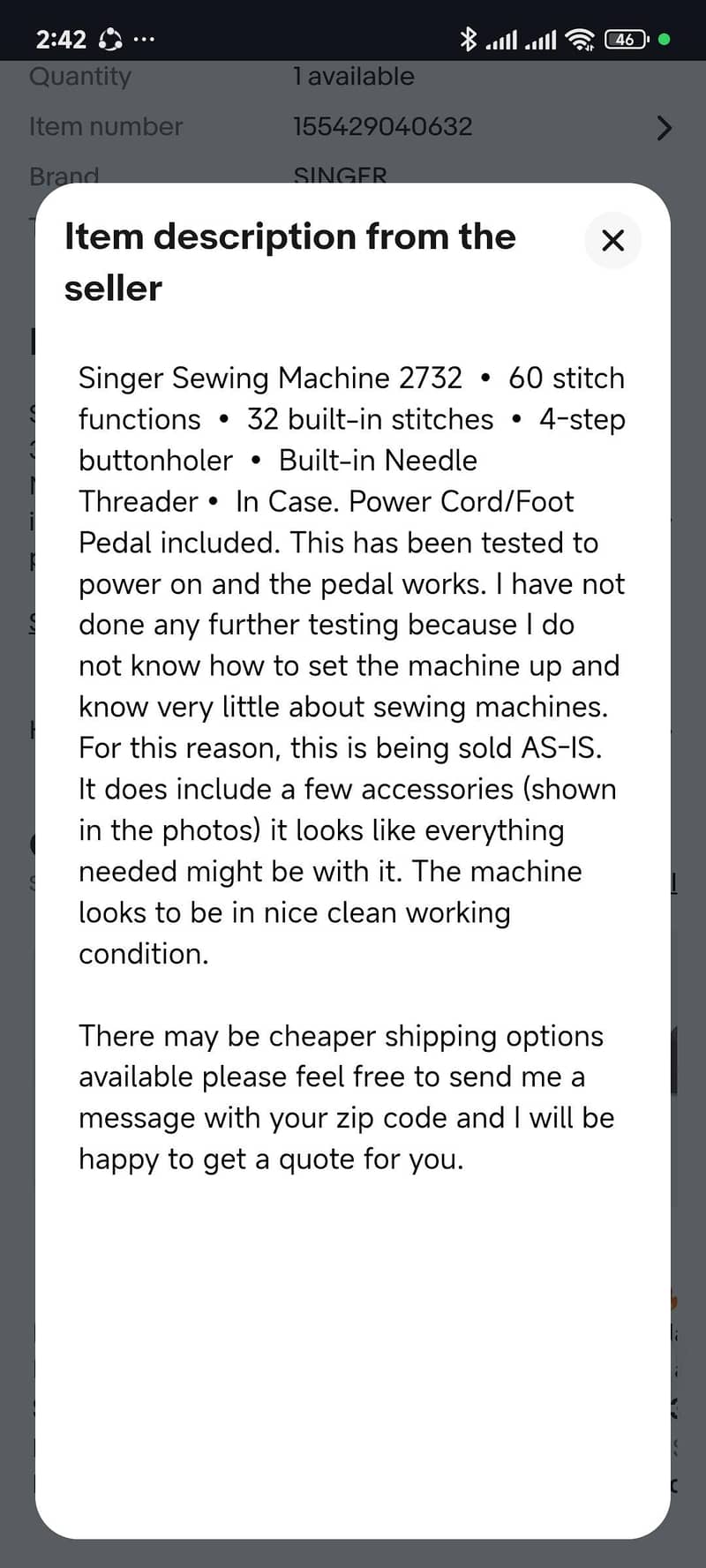 singer multi function sewing machine for sale 10