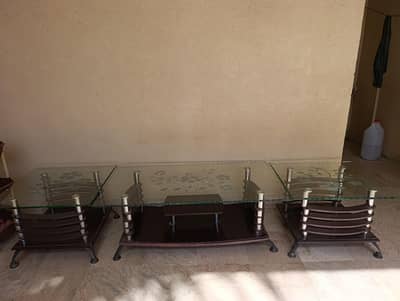 centre table with 2 side tables set