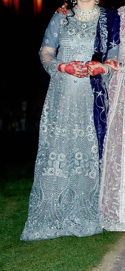 Elegant Bridal Maxi Dress |  Heavy Embroidery with Hadwork