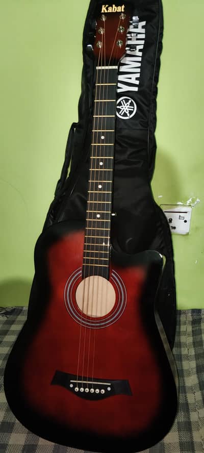 Red Acoustic Guitar 38" with Bag and Accessories