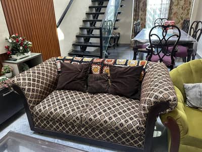 Furniture - 5 seater sofa - curtains - 2 seater sofa with cushions