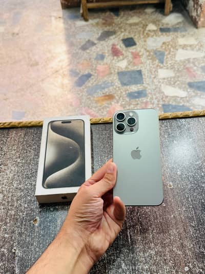 iphone 15 Pro Max with Box 256GB 91 Health Sheesha Condition Waterpack