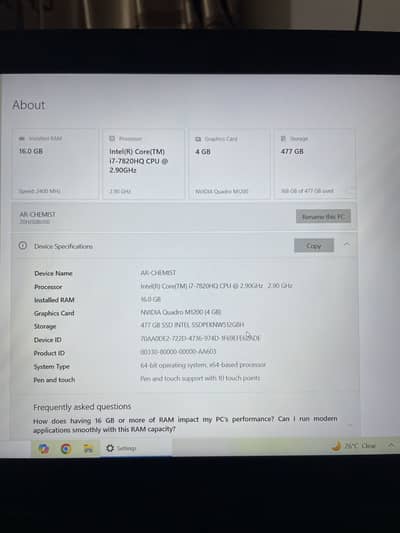 Lenovo Thinkpad P51, 4GB NVIDIA Graphic Card, Powerful machine,