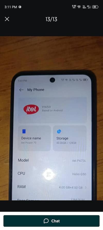 itel p70 8 ,128 oficel pta