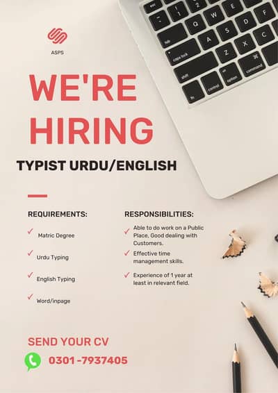 Typist Urdu English | computer operator