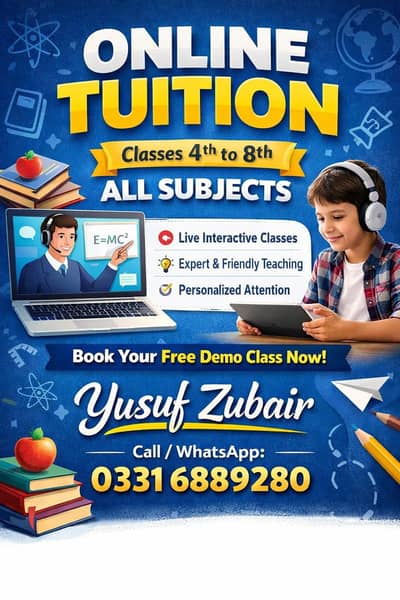 Top quality online tuition for Classes 4 to 8 || - Limited Seats.