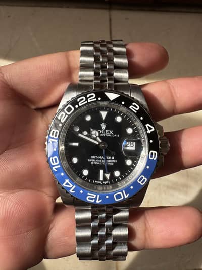Rolex GMT-Master II Batman jubilee chain
