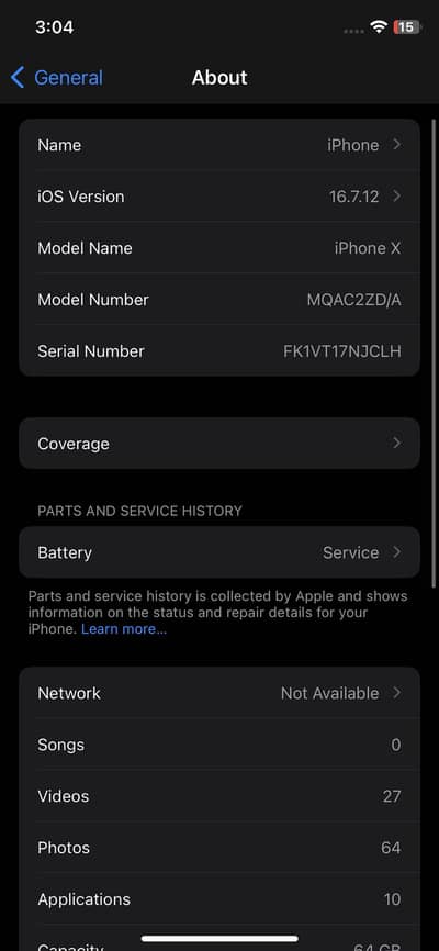 Iphone x bypass 64 gb( dene wale price hn kam ni honge )