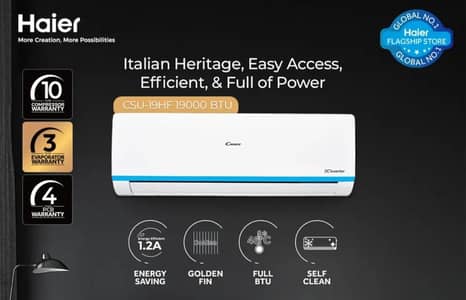 dc inverter haier candy series brand new