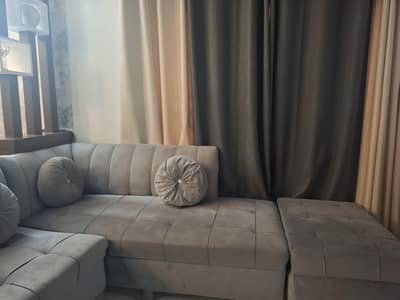 Gray L shape sofa