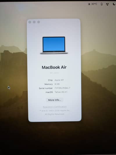 Macbook M1 Air  8/256