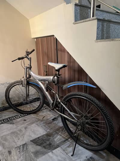 Mountain cycle with new tyres