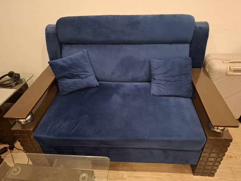 7 seater+sofa bed+table set 2