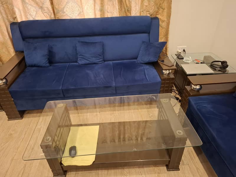 7 seater+sofa bed+table set 3