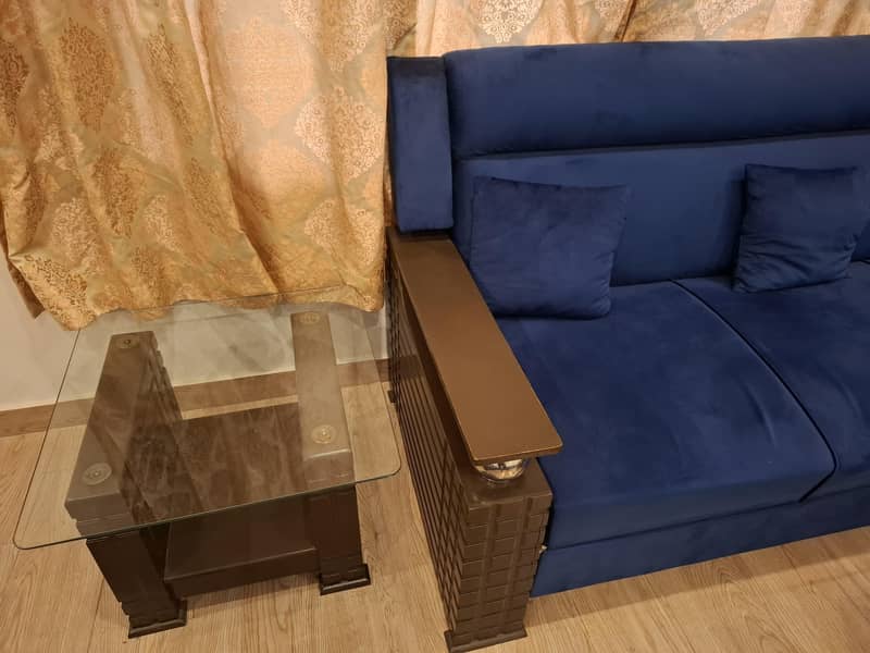 7 seater+sofa bed+table set 4