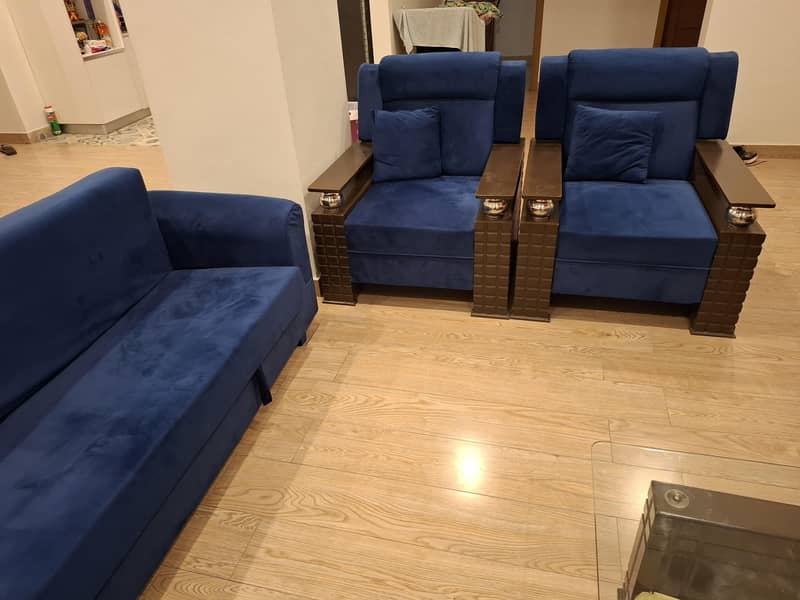 7 seater+sofa bed+table set 6