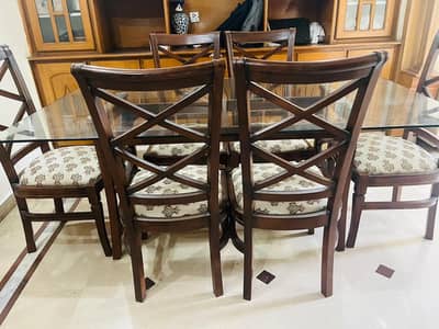 Dining Table Set (6 Chairs) – Solid & Stylish