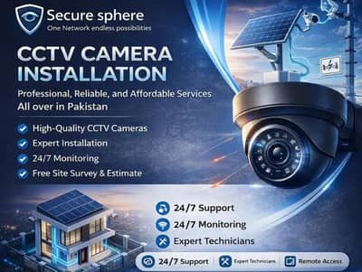Cctv Camera Installation/ Solar Panel Cleaning in All Faisalabad
