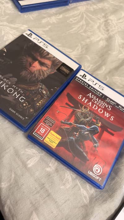 Assassins creed Shadows and Black myth wukong for sale 10/10 conditio