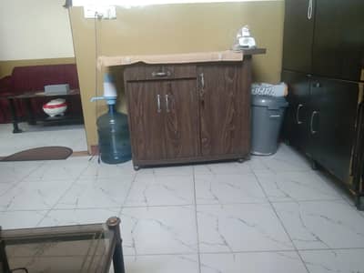 Iron stand with cabinet