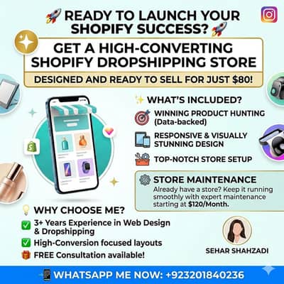 High Converting Shopify Drop shipping store or Wordpress Website