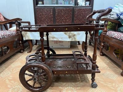 Tea Trolly chinyoti wood