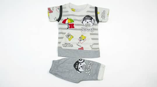 Kids Stylish 2-Piece Dress (1–5 Years) | T-Shirt & Shorts Set | Rs. 84