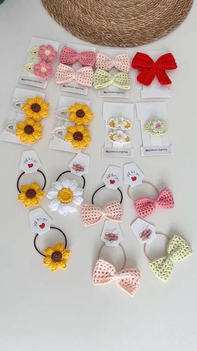 Crochet headband & clips Girls accessories available in multan