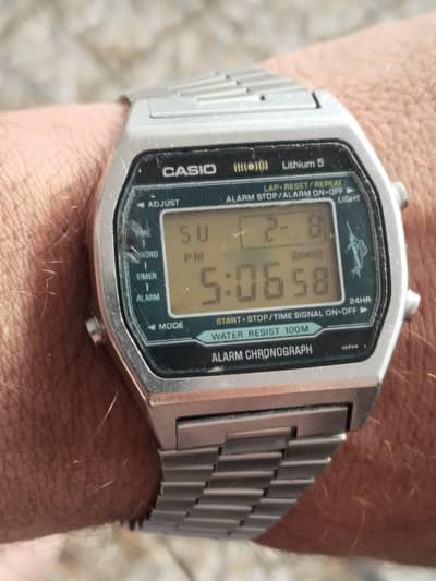 Rare Vintage CASIO H101 106 MARLIN Japan Digital Watch Stainless Steel