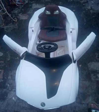 Kids Electric Car White Black | Good Condition | Urgent Sale