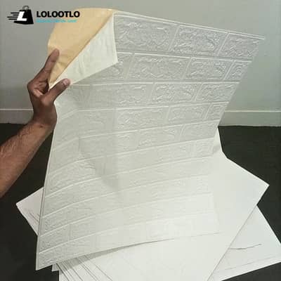 Self Adhesive Wall Brick Sheet Wall Sticker Wallpaper 2.3 x 2.5 Feet