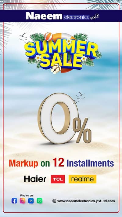 Home appliance available on 12 month installment with 0% markup